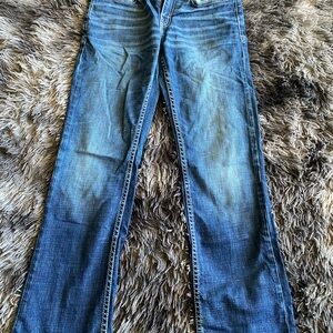 BKE Men's Blue Bootcut Jeans